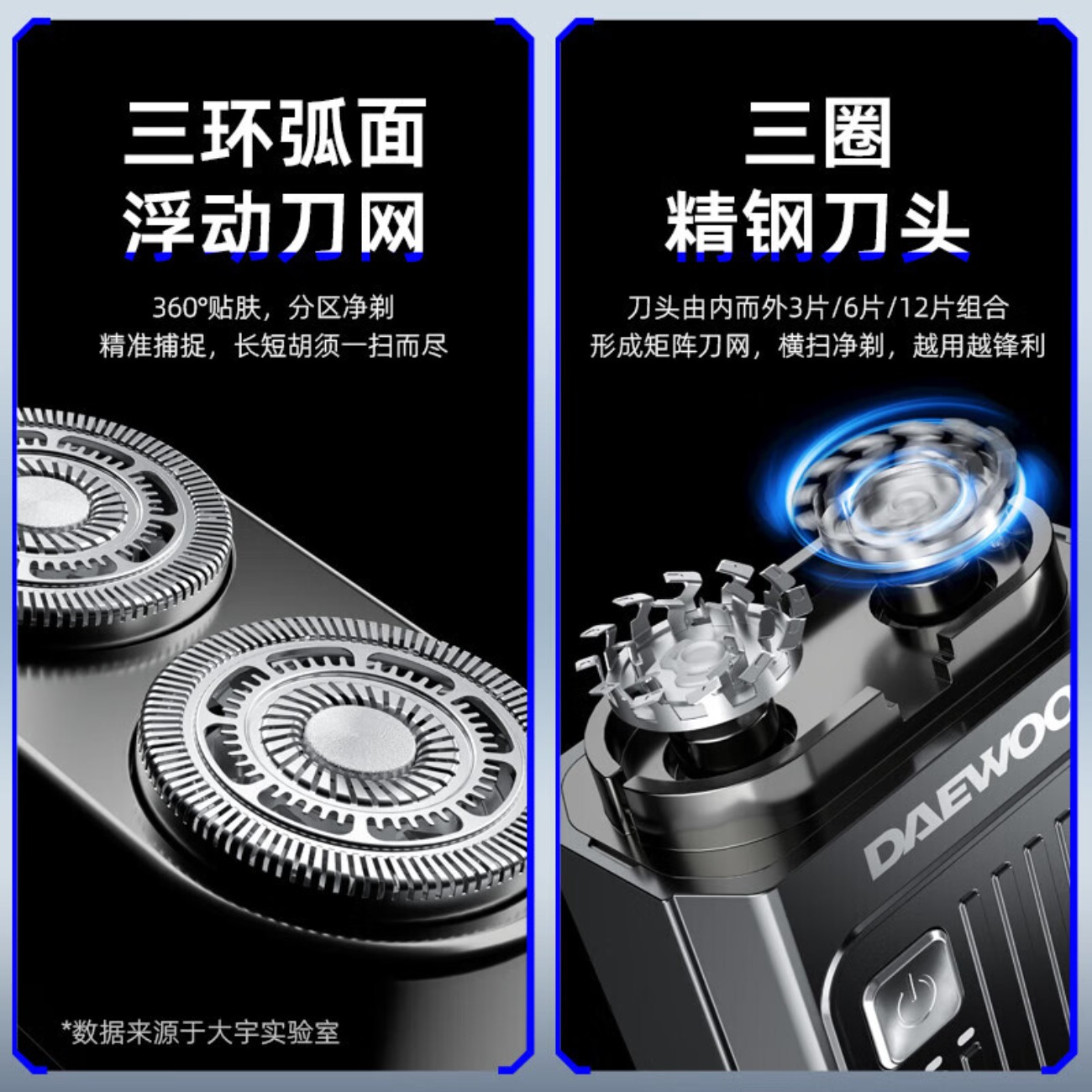 DAEWOO大宇 迷你小巧便携式电动剃须刀星空灰SH06星空高清大图