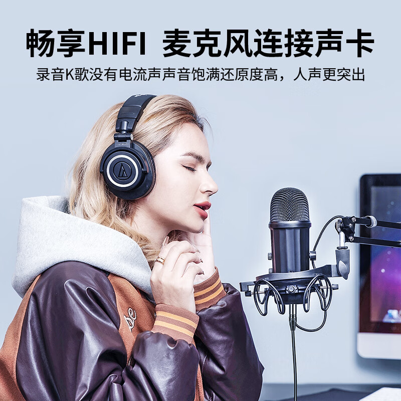 双莲花头公转双6.35mm音频线 10米 BSQ-K829高清大图