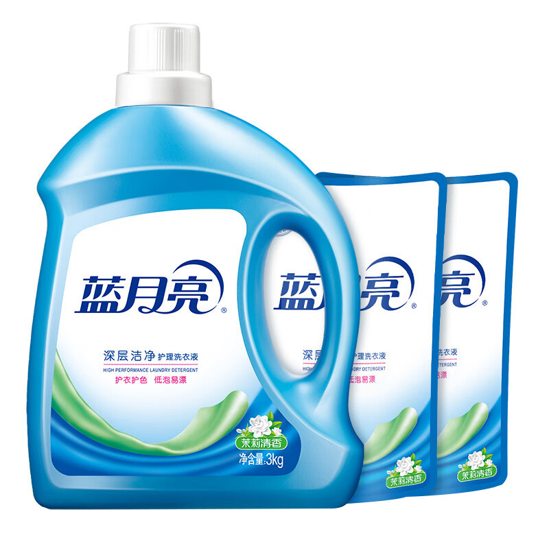 蓝月亮洗衣液套装4kg深层清洁温和舒缓茉莉香味80002416