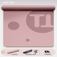 YOTTOY 瑜伽垫子地垫家用防滑女生专用跳绳减震健身加宽隔音运动地垫 粉色 6mm
