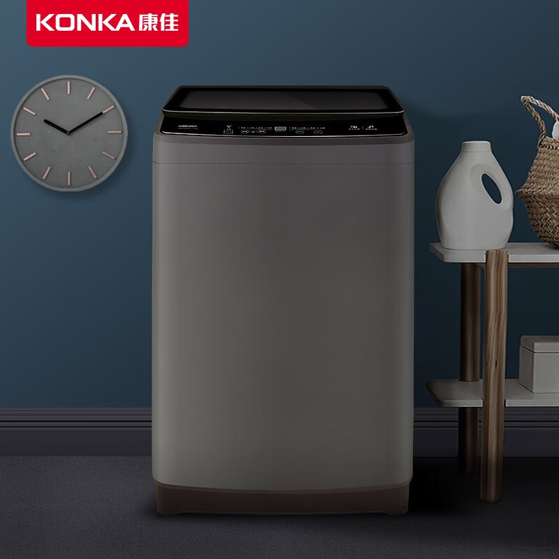 康佳(KONKA) 10公斤大容量全自动波轮洗衣机 XQB100-618 黑色