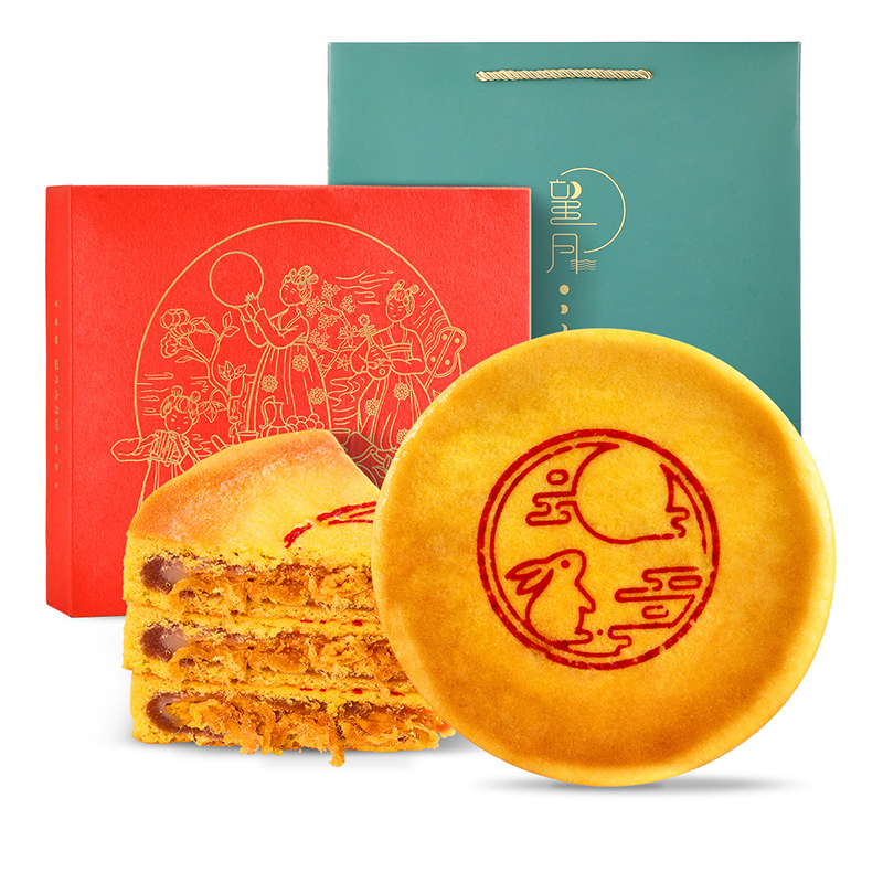 YOTIME悠享时中秋节大月饼礼盒装310g雪媚娘蛋超薯酥皮送礼品定制
