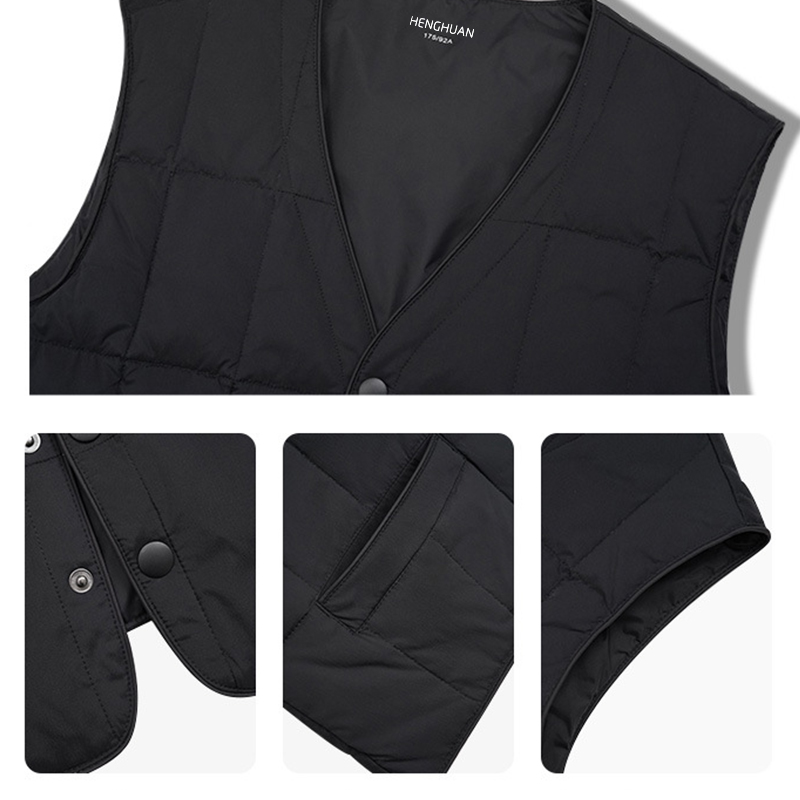 衡欢(HENGHUAN)羽绒轻量保暖马甲 RZ-MJ11/件（黑色/XXL码)高清大图
