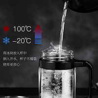 万象双层手柄玻璃杯大容量带滤网商务休闲喝水泡茶水杯