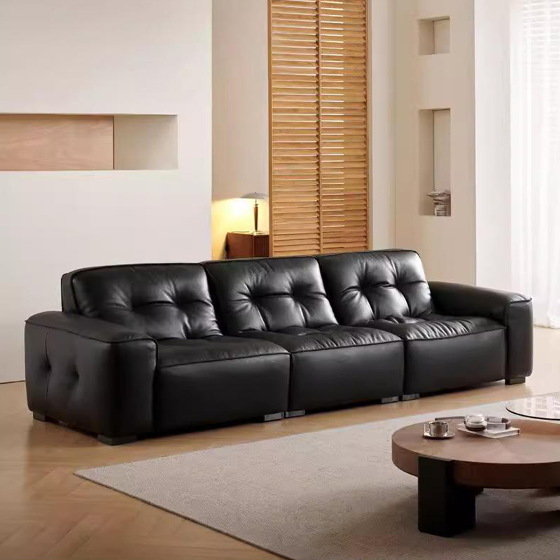 黑金刚沙发意式摩卡色真皮沙发客厅高端直排头层牛皮沙发高清大图