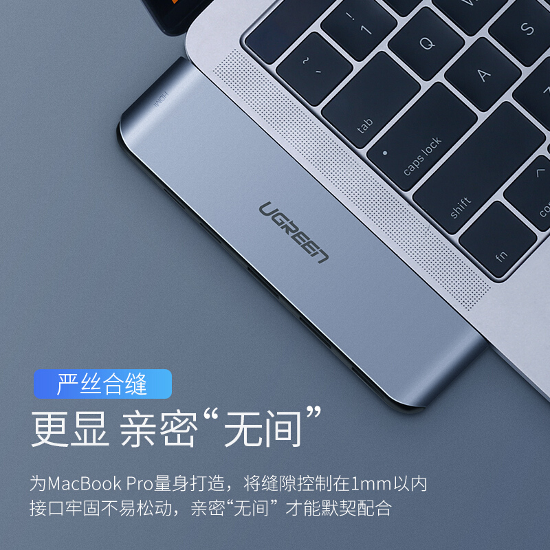 绿联(Ugreen)双Type-C五合一转千兆网卡+3口USB分线器带PD