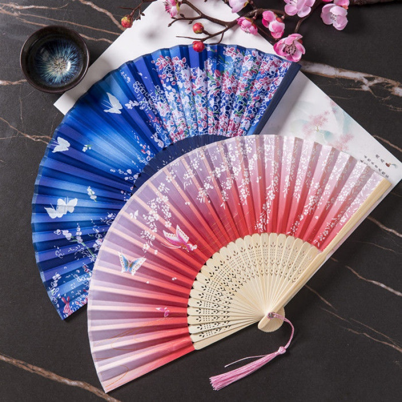 扇子折扇汉服女式古风古典古装夏季复古流苏中国风舞蹈扇折叠随身聚珥