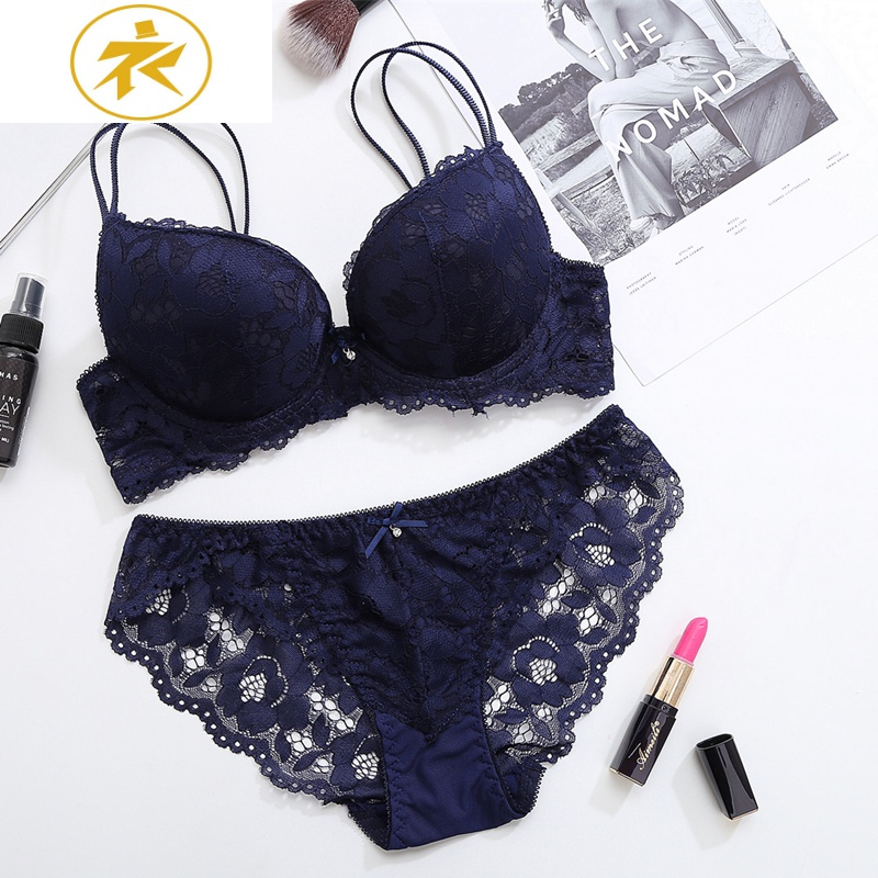 文胸套装聚拢性感无痕透明蕾丝少女薄小胸大码调整型内衣内裤文胸套装