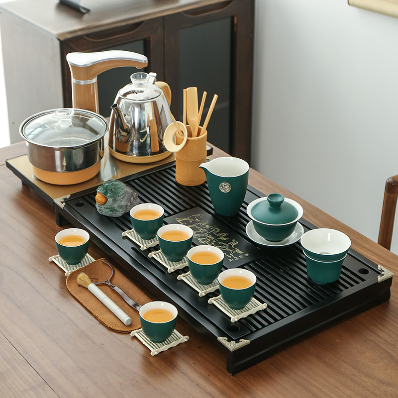 系客舟功夫茶具套装客厅实木茶盘茶台自动一体整套泡茶道