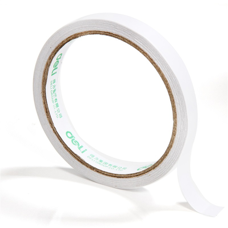 得力(deli)30401棉纸双面胶带24卷 12mm*10y*80um热熔棉纸双面办公家用手工粘胶 粘力强 包装用