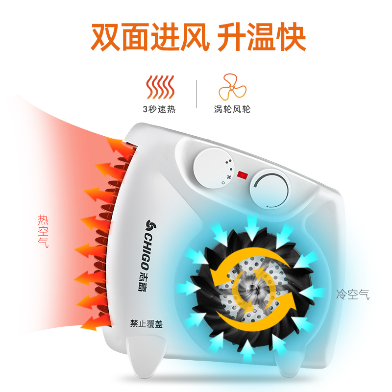 志高取暖器ZNB-180(P1) 立卧两用迷用电暖风机家用电暖气小太阳电暖器办公室节能省电加长两米延长线高清大图