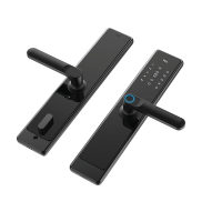 TCL 万家K5F 指纹智能锁 下压式半自动把手款 C级锁芯+AI指纹 黑色