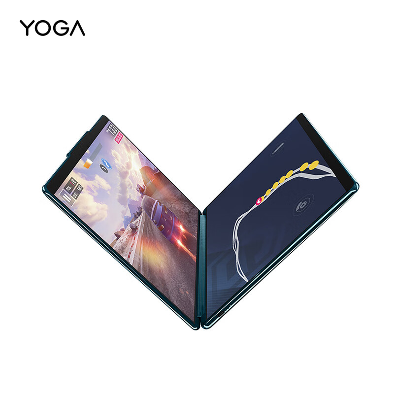 联想(Lenovo)笔记本电脑YOGA Book 9i轻薄本 13.3英寸双屏翻转本(i7-1355U 16G 1T 2.8K OLED触控屏 键盘 笔 支架)雾海蓝高清大图