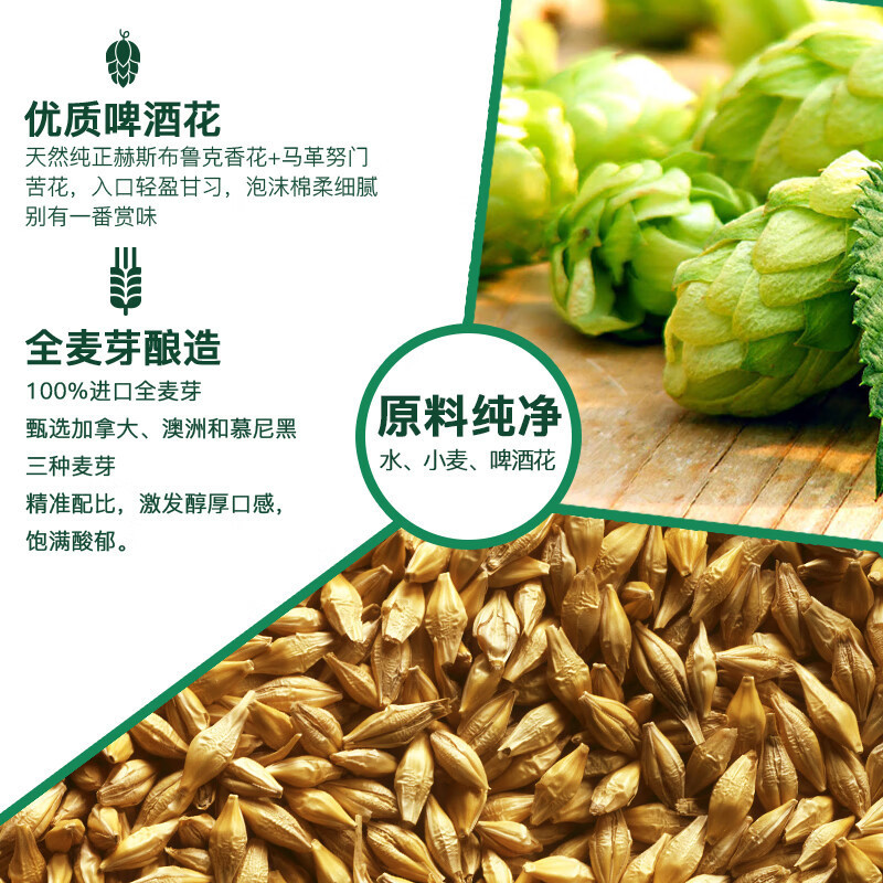 雪花啤酒(Snowbeer) 全麦5号500ml*12听+老雪500ml*12听 实惠整箱装