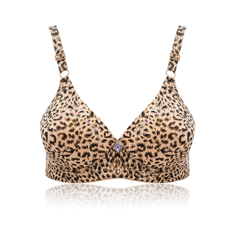 无钢圈豹纹内衣套装