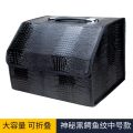 后备箱储物箱汽车收纳箱车载置物箱多功能折叠收纳箱尾箱整理杂物 神秘黑中号【鳄鱼纹】【不带中间隔板】