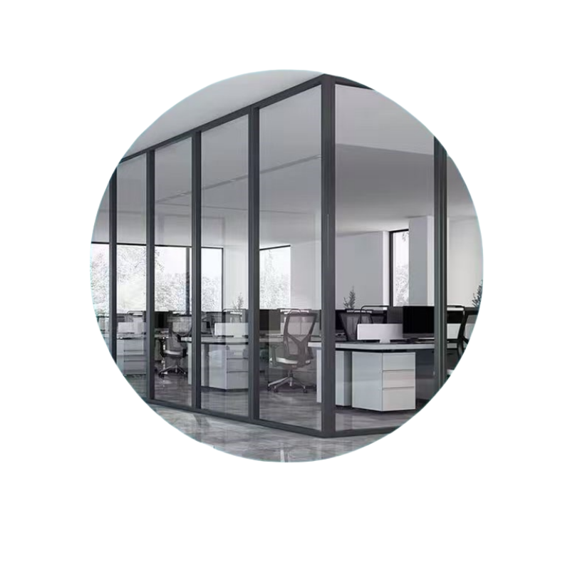 通泰福 铝合金双玻璃隔断墙玻璃隔断墙WQ-ERW/平方米高清大图