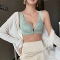 前扣内衣女大胸显小胸无钢圈文胸调整型超薄款收副乳防下垂胸罩 40/90D薄杯 浅绿色