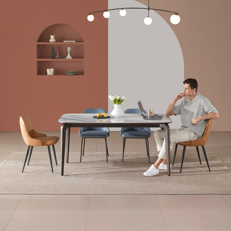 lazboy乐至宝岩板餐桌椅组合轻奢现代简约小户型家用意式