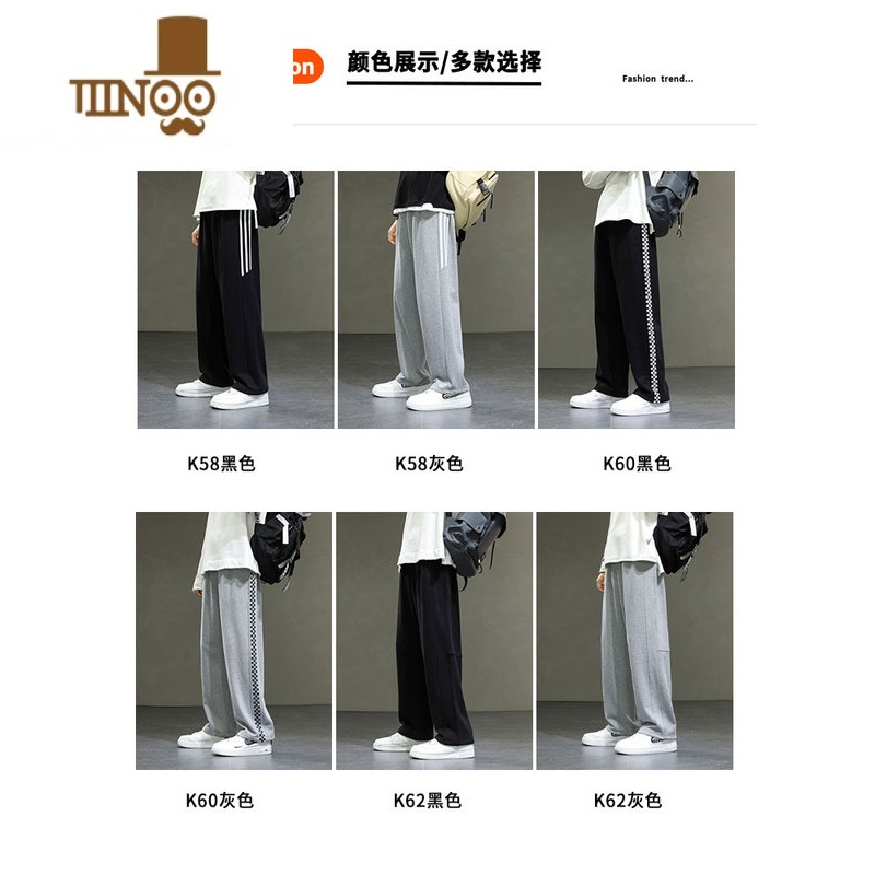 YANXU休闲长裤男士2023新款潮牌青少年运动卫裤秋装宽松直筒裤子高清大图