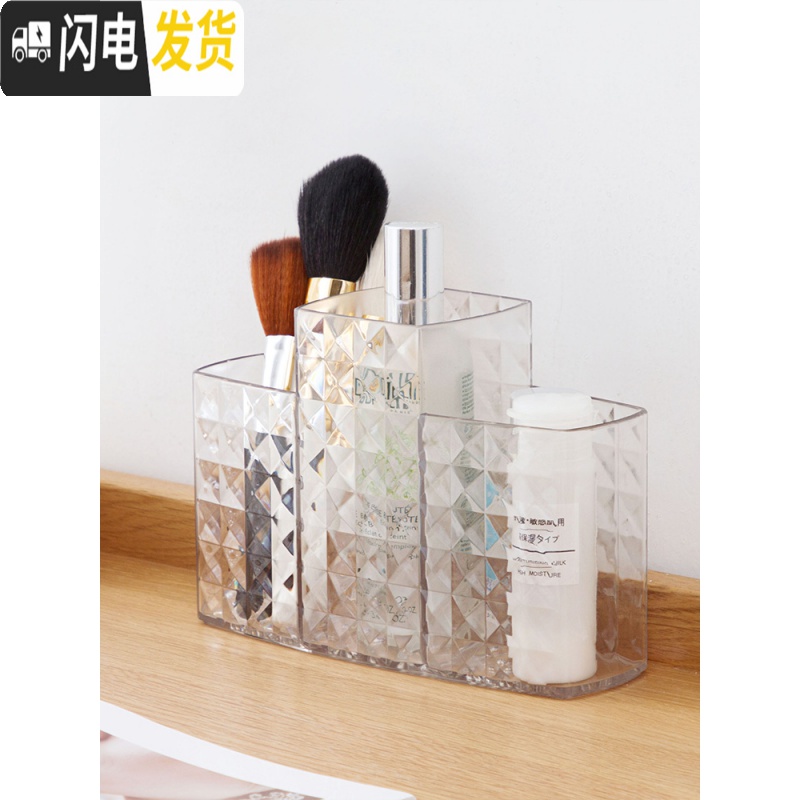 三维工匠化妆品收纳盒梳妆台储物盒置物架桌面塑料文具护肤品整理盒高清大图