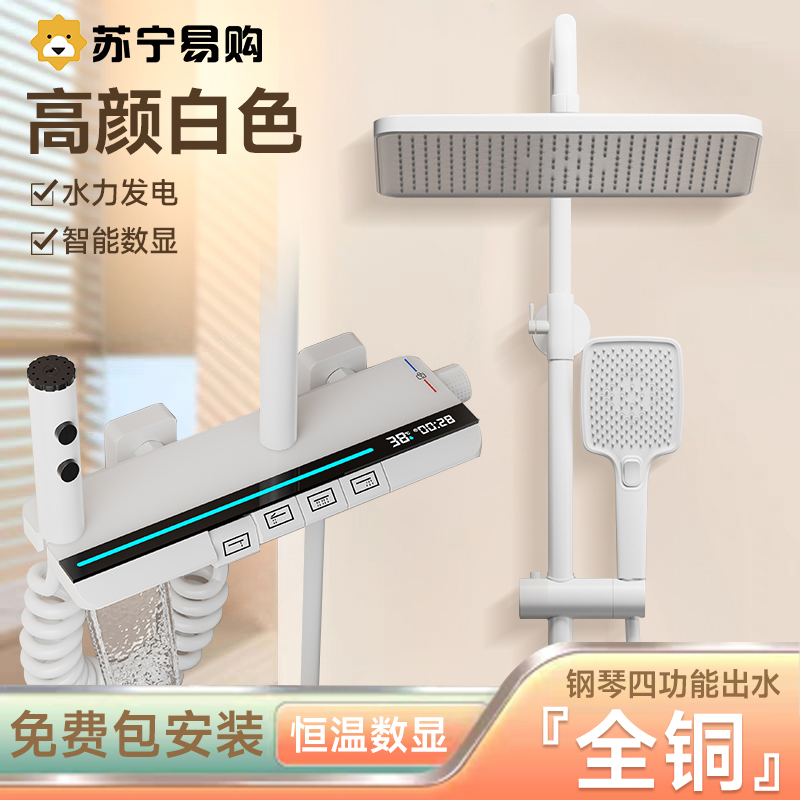 淋浴花洒套装家用全铜恒温浴室卫浴淋雨增压花晒沐浴淋浴器2005高清大图