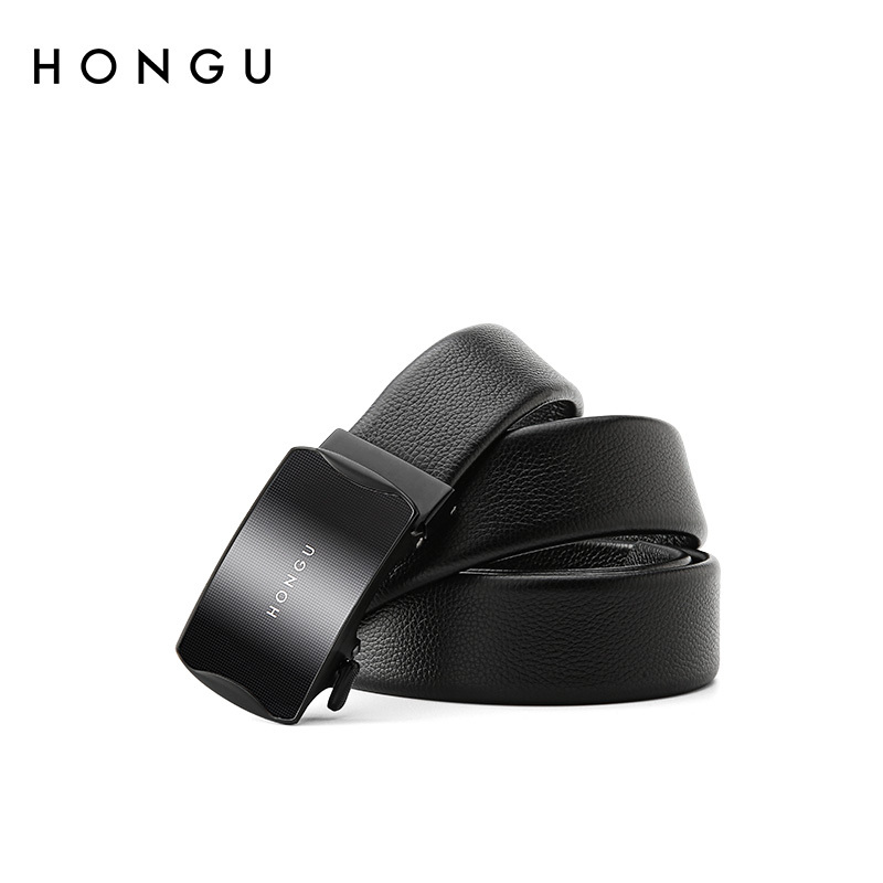 红谷皮带男商务休闲头层牛皮腰带自动扣青年裤带正装裤腰带潮牌
