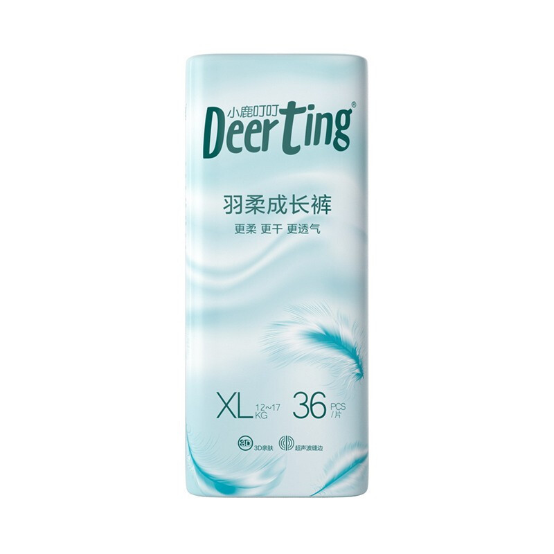 小鹿叮叮羽柔婴儿拉拉裤XXL32片超薄透气训练裤秋冬宝宝尿不湿