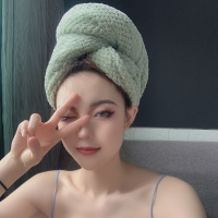 双层加厚干发帽女吸水速干擦头包头刺绣干发巾长发浴帽宋祖儿 三维工匠 双层加厚刺绣速干帽粉色