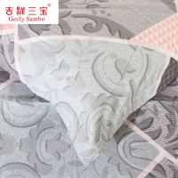 吉祥三宝家纺 全棉斜纹印花床品套件床上用品床单被套 情格 绗缝 1.5m床 四件套