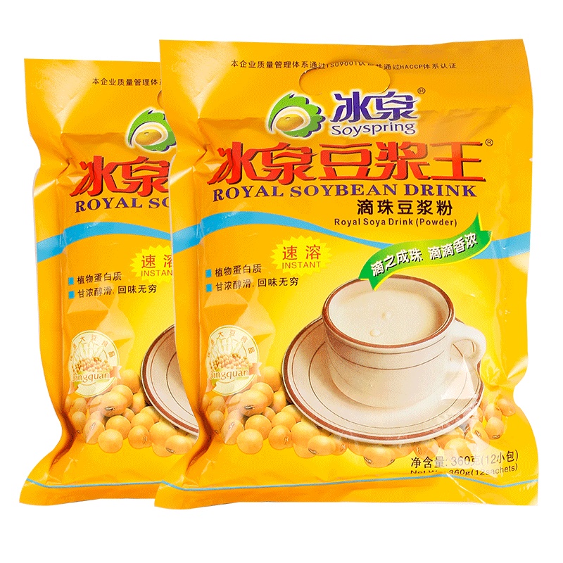 冰泉豆浆王360g袋装黄豆黑豆速溶冲饮早餐豆浆小包装豆奶休闲零食参数