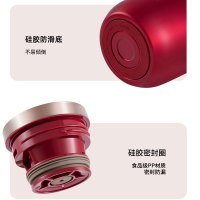 苏泊尔(SUPOR)304不锈钢大容量家用按压式热水壶开水瓶北欧水具套装结婚暖壶开水热水瓶浆果红加水杯套装TK2058Q