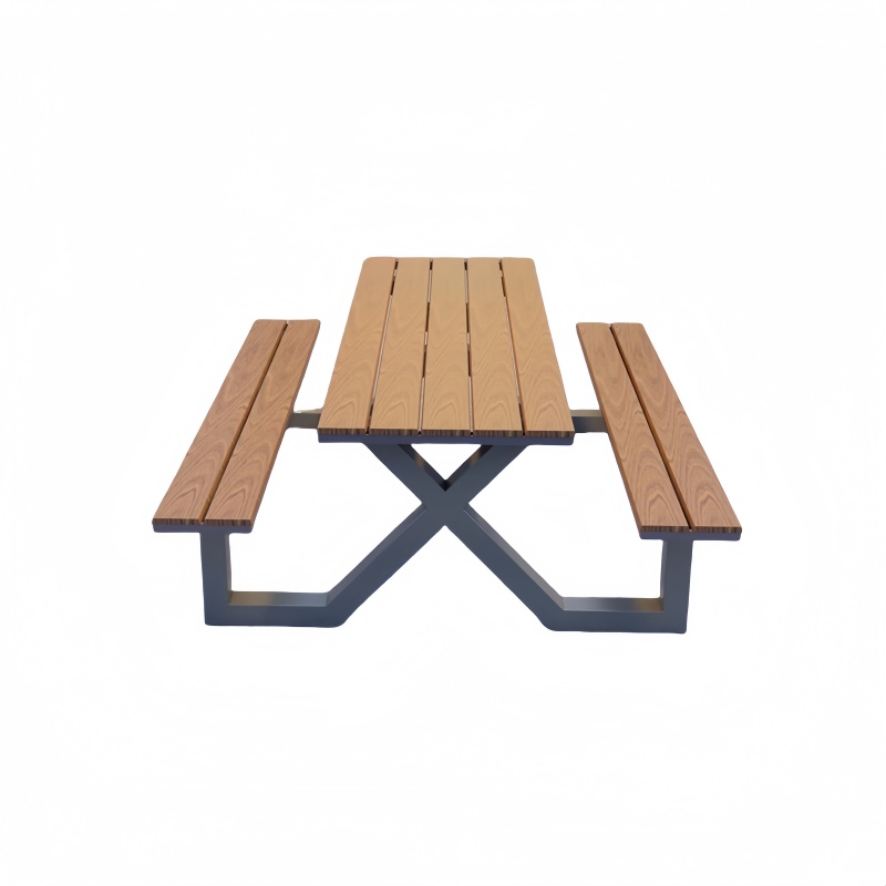 悦兴诚连体桌椅160*60*75cm套高清大图