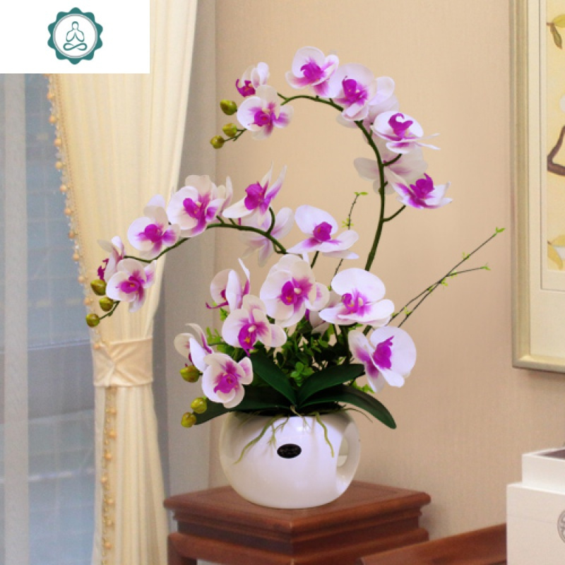 手感pu蝴蝶兰仿真花艺用品客厅摆设花装饰花假花摆件盆栽电视柜花封后