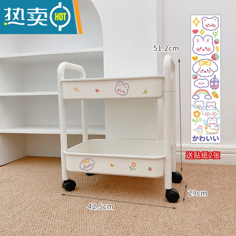 敬平网红零食小推车置物架厨房宿舍落地可移动多层收纳架杂物储物架子高清大图