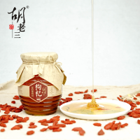 胡老三蜜坊宁夏枸杞蜂蜜450g 枸杞蜂蜜 瓶装 其它蜂蜜 液态蜜 自有蜂场直采 无添加