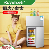 荣事达(Royalstar) 小冰箱小型家用电冰箱小出租房宿舍双门冷冻冷藏一级能效节能 85L双门银色搁架款一级能效