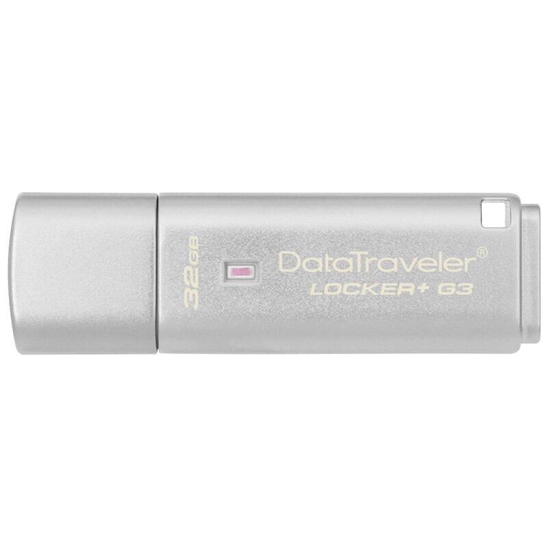 [免邮]金士顿(Kingston)DTLPG3 32GB USB3.0 硬件加密金属银色U盘 256位AES硬件加密
