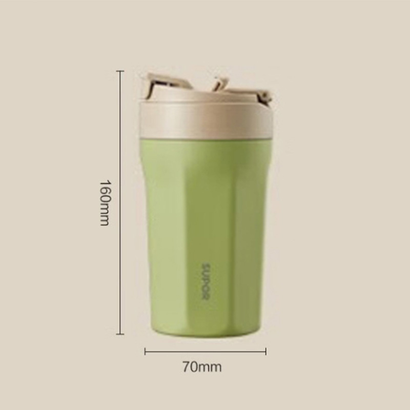 苏泊尔保温杯450ml薄荷绿KC45KM10一盖双饮B高清大图