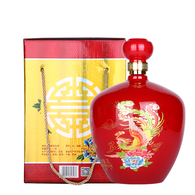 牛栏山52度白酒 龙凤呈祥红坛 2L*1坛礼盒装 浓香型白酒 原箱正品 假一赔十