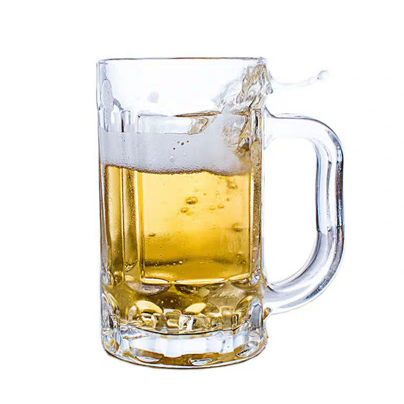 mom抖音啤酒杯扎啤杯大容量带把家用玻璃杯子午后时光对杯2只装100起