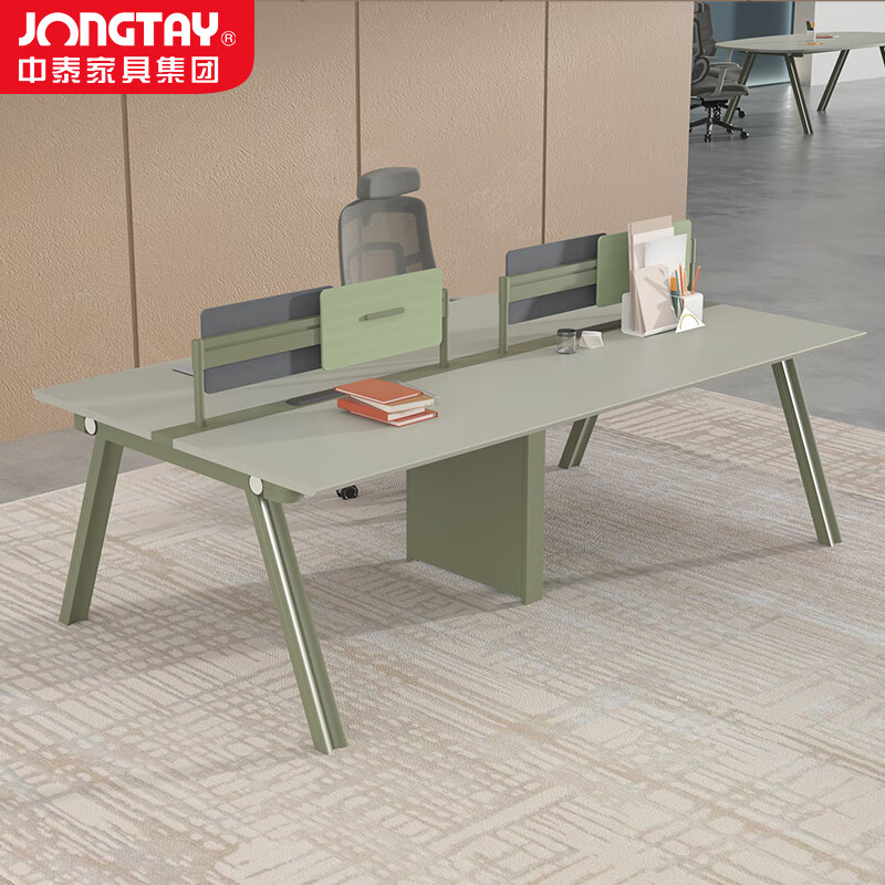 中泰(jongtay)四人位办公桌简约现代屏风隔断员工卡座办公室电脑桌2.4米 J-OKE-GA24高清大图