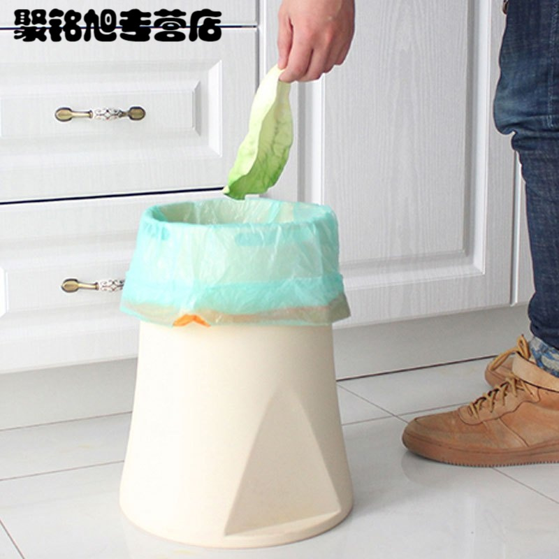 自动收口垃圾袋家用手提式抽穿绳厨房加厚塑料袋一次性中大号拉圾清洁用品一次性用品垃圾袋
