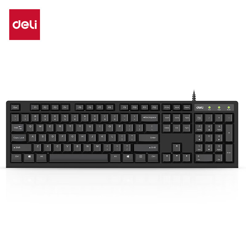 得力2168ES 有线键盘 黑色高清大图