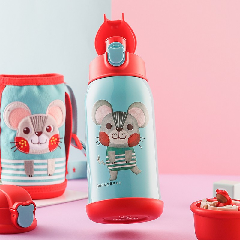 杯具熊(BEDDYBEAR) BJX-LH三盖生肖款儿童保温杯带吸管三盖水壶316不锈钢630ml