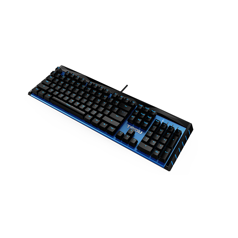 钛度taidu TKL309光导师电竞游戏键盘办公104键防水机械键盘背光 蓝色