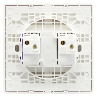施耐德电气（Schneider Electric）两位二开双联单控 墙壁电源插座开关面板 16A 丰尚 白