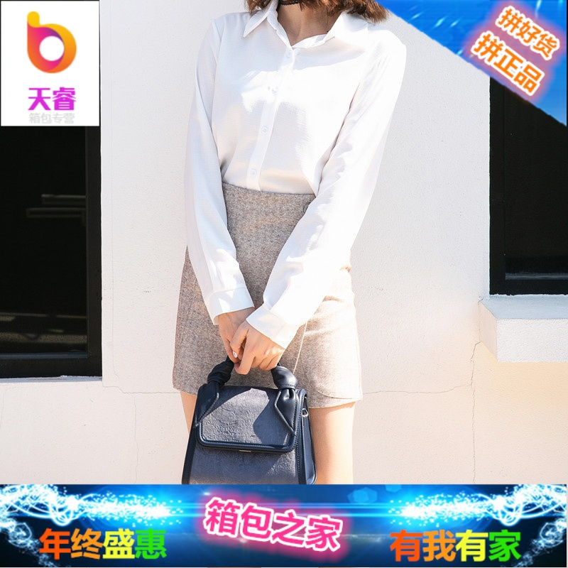 2018新款新加坡小 CK 单肩包欧美扭结装饰女士手提包