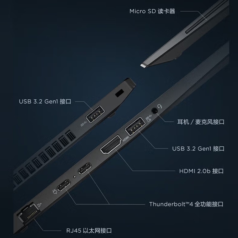 ThinkPad 联想T16 01CD 2022款 16英寸 高性能设计师办公笔记本电脑 定制 (I7-1260P 32G 1T MX550 )