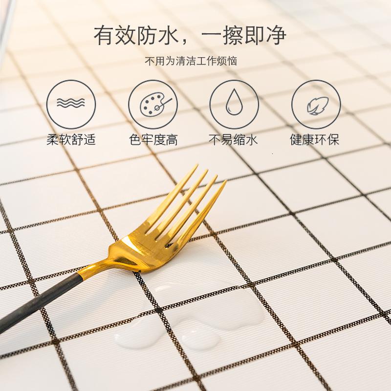 家柏饰(CORATED)北欧桌布布艺pvc防水防烫防油免洗餐桌现代简约学生书桌垫高清大图